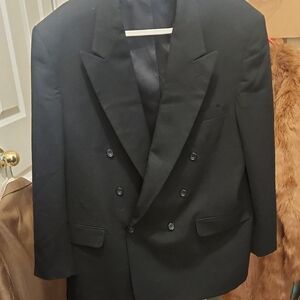 Evan Picone Classic Black Double-Breasted Blazer